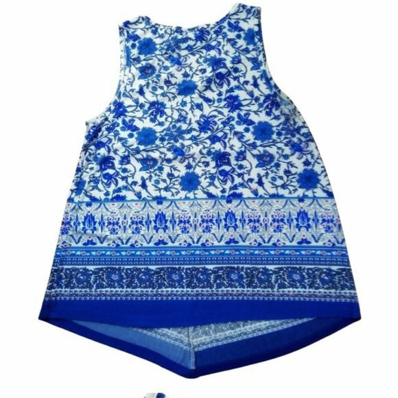 KNAPP STUDIO WHITE TANK WITH blue floral design - Picture 2 of 11